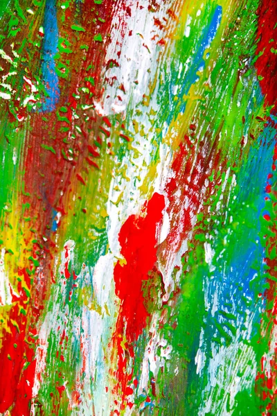 Fondo de diferentes trazos de pintura roja, amarilla, verde y azul — Foto de Stock