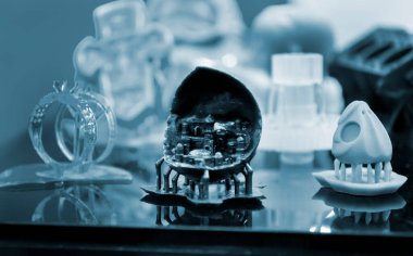 3D yazıcıya yazdırılmış nesneler.