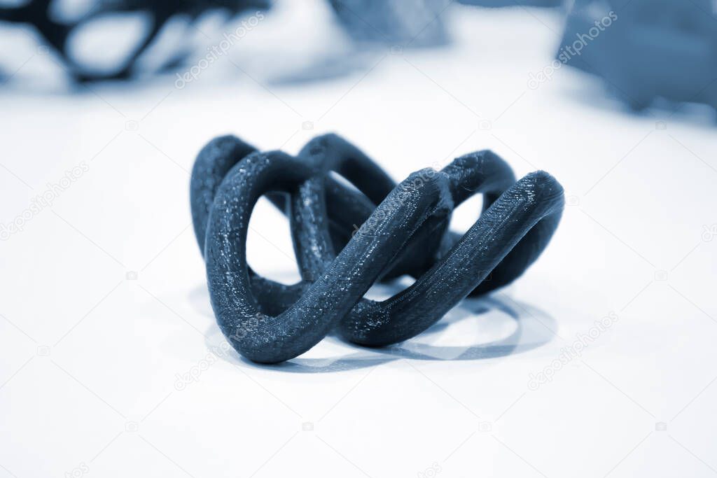 Objects printed by 3d printer Isolated on white background.