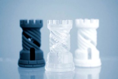 Üç Nesne fotopolymer bir 3D yazıcıya yazdırıldı.