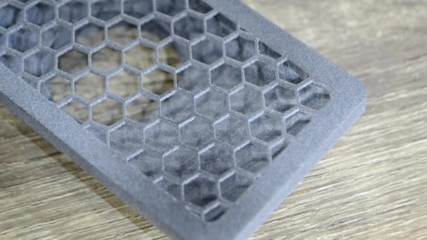 Objeto impresso na impressora 3D em pó a partir de close-up em pó de poliamida — Vídeo de Stock