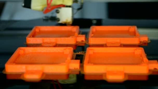 Μοντέλο εκτύπωσης διαδικασίας σε τρισδιάστατο εκτυπωτή. 3D υψηλής τεχνολογίας ψηφιακός υπολογιστής εκτυπωτών — Αρχείο Βίντεο