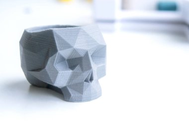 3D model, sıcak erimiş plastikten 3D yazıcıya yazdırılmış..