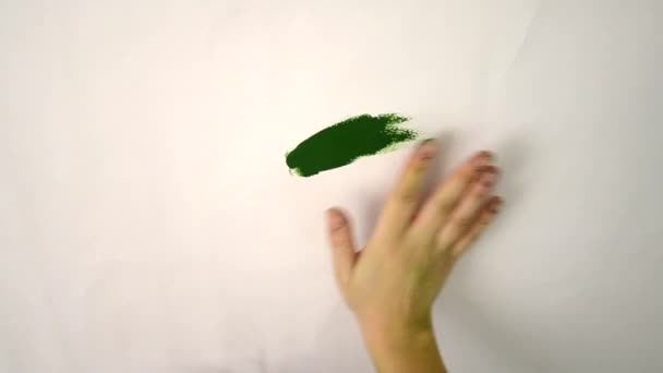 Mão pintar fundo branco — Vídeo de Stock