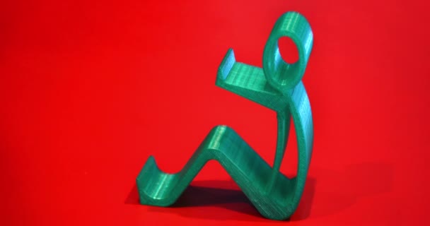 3D-modell tryckt modell på 3D-skrivare av smält plast — Stockvideo