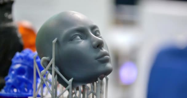 3D model printed on stereolithography 3D printer. — Stock Video