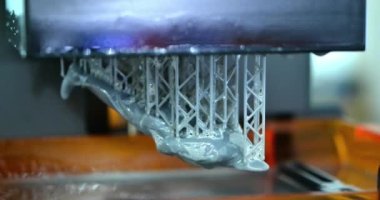 3B model stereolitografi 3D yazıcıda basıldı.