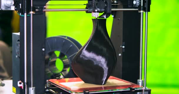 Modèle d'impression de processus sur imprimante 3D. Imprimante numérique haute technologie — Video