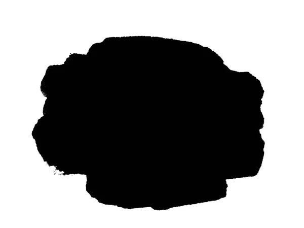 Μαύρο χρώμα νερού λεκές από πινελιές που απομονώνονται σε λευκό φόντο. — Φωτογραφία Αρχείου