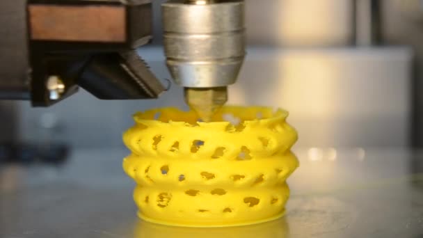 3d printer pouring hot plastic from the nozzle print Model — Stock Video