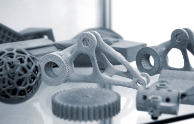 Endüstriyel toz 3D yazıcıya basılmış nesne.