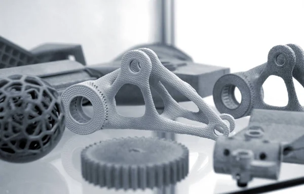 工业专业粉末3D打印机上打印的对象. — 图库照片