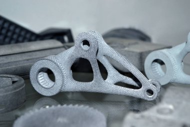 Endüstriyel toz 3D yazıcıya basılmış bir nesne. Çoklu Jet Füzyonu