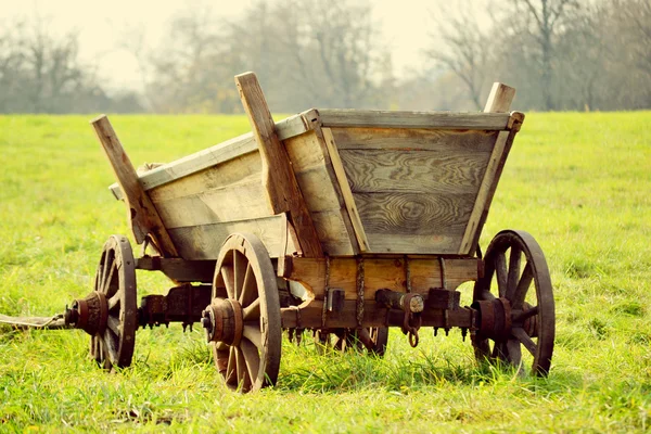 Old cart on the field — Stock Photo, Image