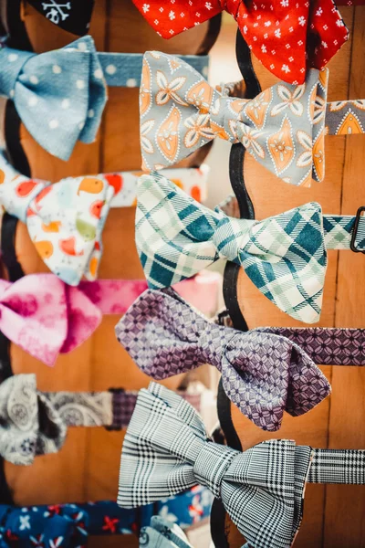 Bow ties many different vertical photos — Stock Photo, Image