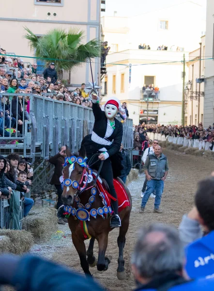 Sartiglia Oristánská Tradiční Karneval Sardinii Itálie — Stock fotografie