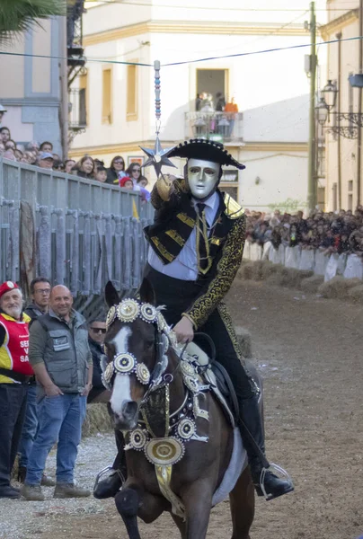 Sartiglia Oristánská Tradiční Karneval Sardinii Itálie — Stock fotografie