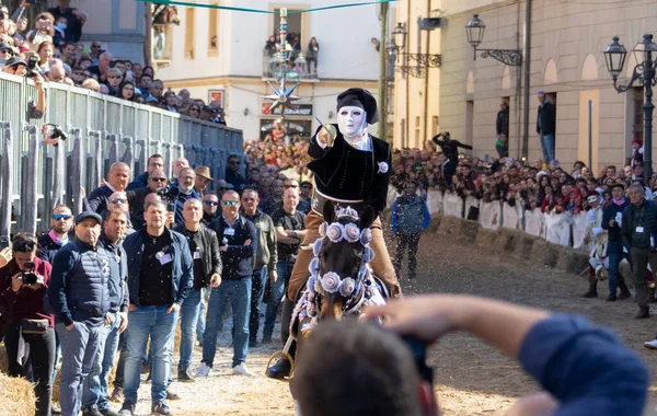 Sartiglia Oristánská Tradiční Karneval Sardinii Itálie — Stock fotografie