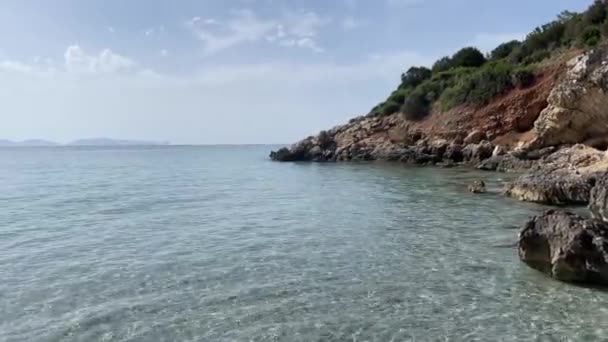 Skönheten Havet Sardinien Och Dess Kristallklart Vatten Stranden Maladroxia Södra — Stockvideo