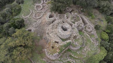 Sardinya Nuraghe, Nuraghe Adoni Villanova Tulo, Sardinya, Barbagia 'daki Antik Taş Kule