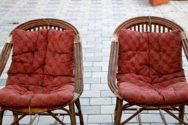 Eski el yapımı bambu sandalye.