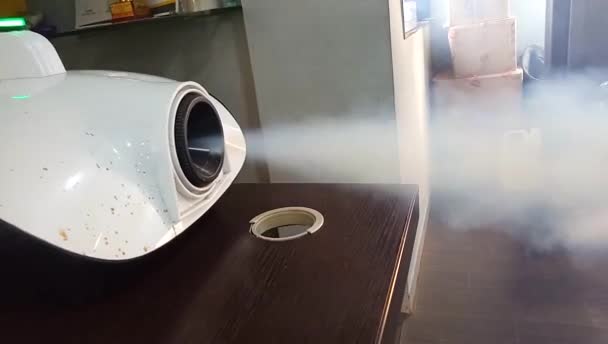 Sanitizing Process Fogging Machine Air Purification — Vídeo de stock