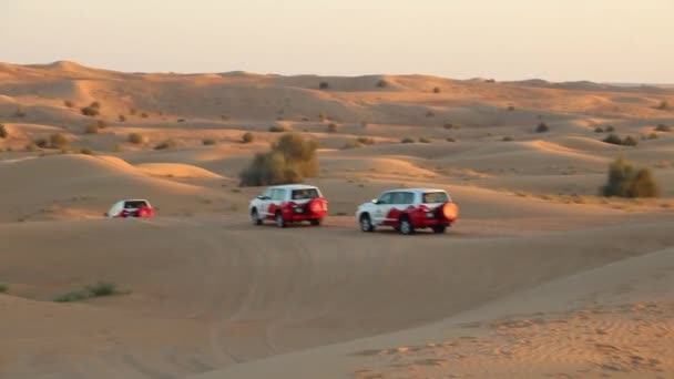 Filmagem Passeio Carro 4X4 Deserto — Vídeo de Stock