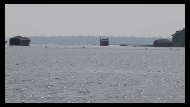 Видеозапись Озера Аллеппи Задворках Кералы Индия — стоковое видео