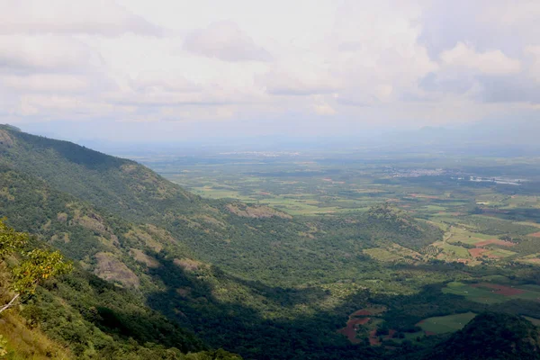 Vista Aérea Del Campo Con Cielo Azul — Foto de Stock