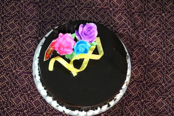 생일맛있는 초콜릿 케이크 — 스톡 사진
