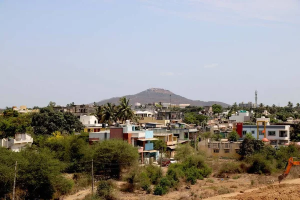 Άποψη Της Πόλης Και Του Λόφου Parnera Στο Valsad Gujarat — Φωτογραφία Αρχείου
