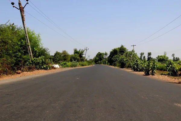 Hindistan Daki Kırsal Yollar Köye Kadar Uzanıyor — Stok fotoğraf