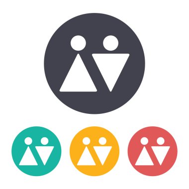 Düz erkek ve kadın simgesi 