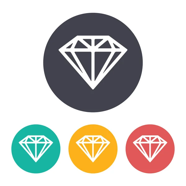 Icona con diamante piatto — Vettoriale Stock