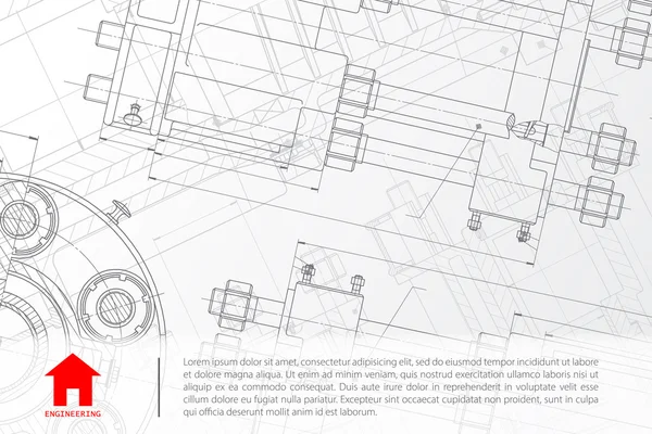 Inženýr blueprint mechanismu — Stockový vektor