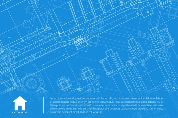 Plan de ingeniería del mecanismo — Archivo Imágenes Vectoriales