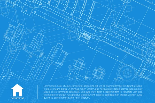 Inženýr blueprint mechanismu — Stockový vektor