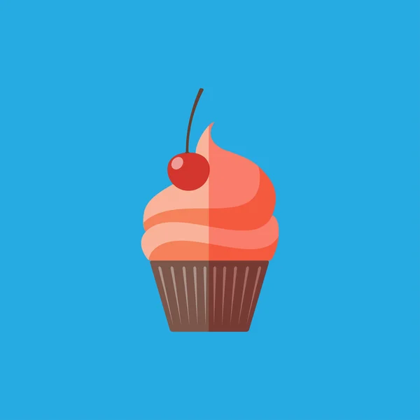Icono cupcake plana — Archivo Imágenes Vectoriales