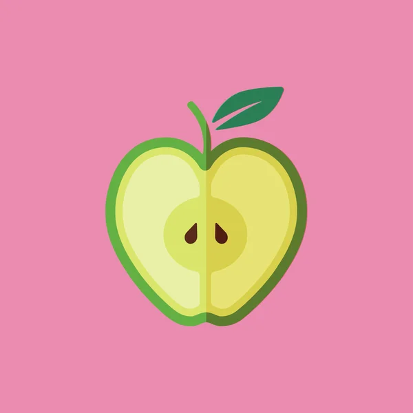 ครึ่งหนึ่งของไอคอนแอปเปิ้ล — ภาพเวกเตอร์สต็อก
