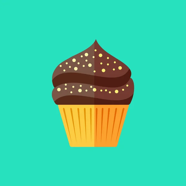 Ícone cupcake plana — Vetor de Stock