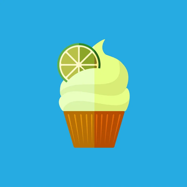 Platte cupcake pictogram — Stockvector