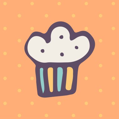 Doodle cupcake simgesi