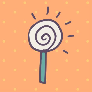 Yuvarlak lolipop düz simgesi