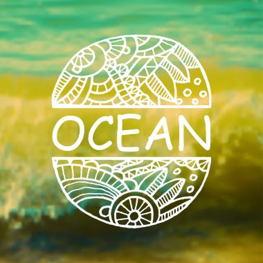 Okyanus beyaz zentangle