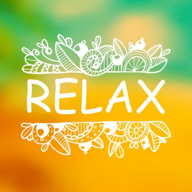  Beyaz zentangle sakin ol 