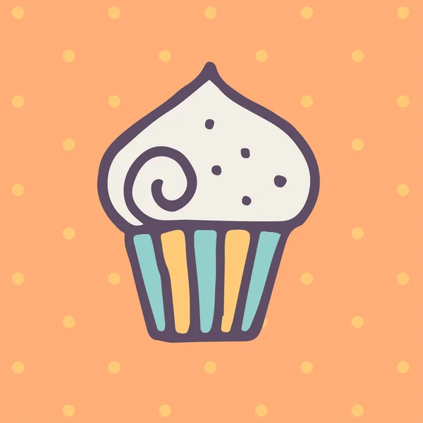 Doodle cupcake pictogram — Stockvector