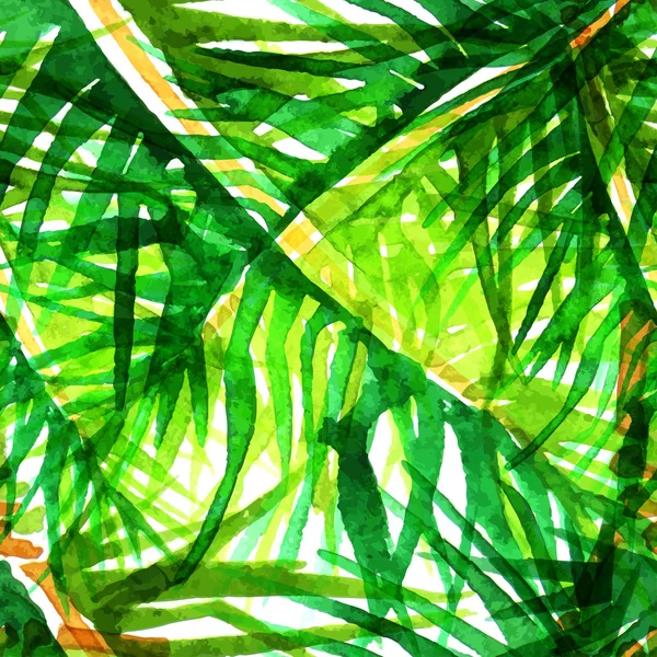 Vecteur aquarelle palmier feuille fond — Image vectorielle