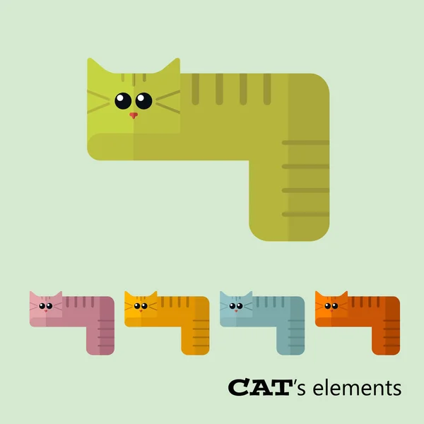 Vetor gatos elementos — Vetor de Stock