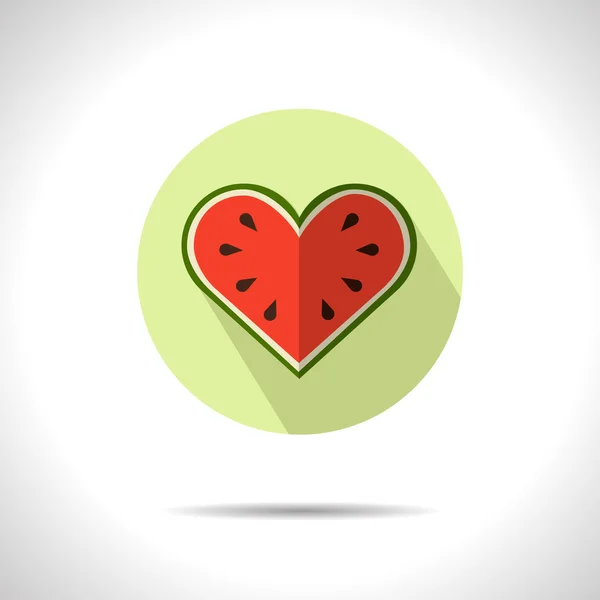 Anguria vettoriale icona del cuore — Vettoriale Stock