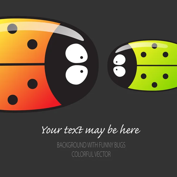 Viele Käfer mit Text — Stockvektor